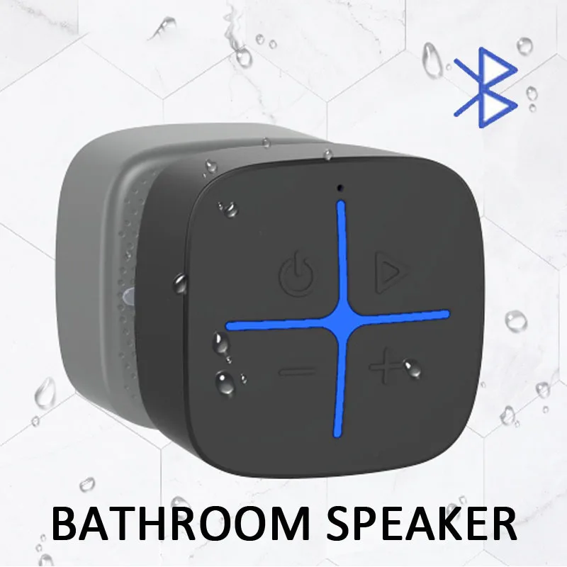 Bathroom Ipx4 waterproof bluetooth shower speaker plastic with suction cup