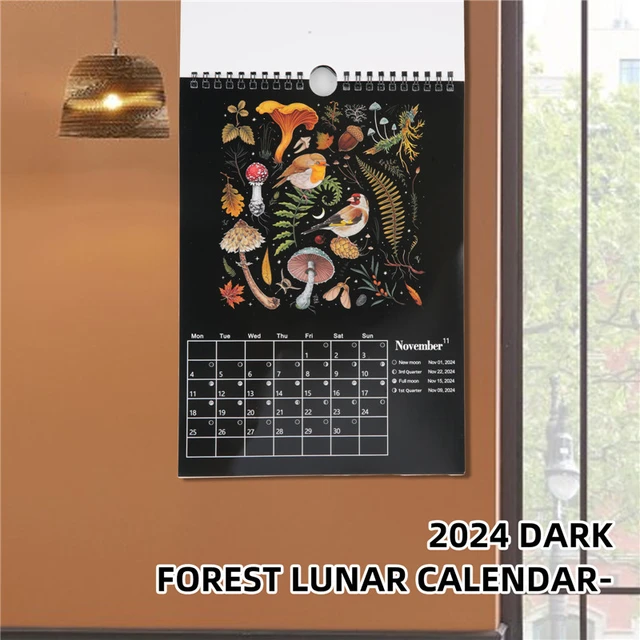 EZONE Creative Dark Forest Lunar Calendar 2024 Wall Calendar Learning Work  Daily Calendar Time Planning Wall Decor New Year Gift - AliExpress