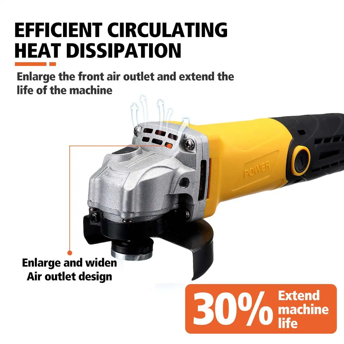 1380W 11000r/min Electric Angle Grinder Grinding Cutting Angular Machine Renovation Team Home DIY Power Tools 220V