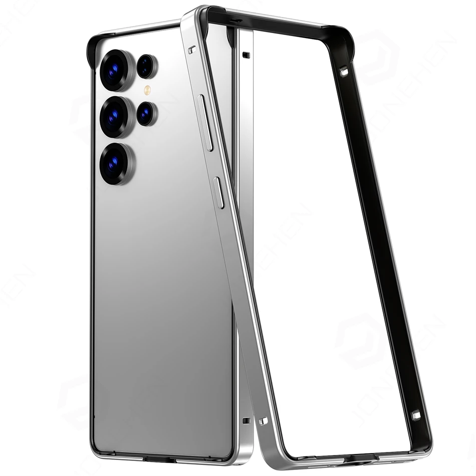 Luxury Heat Dissipation Light Bumper Hybrid Silicone and Aluminum Metal Case