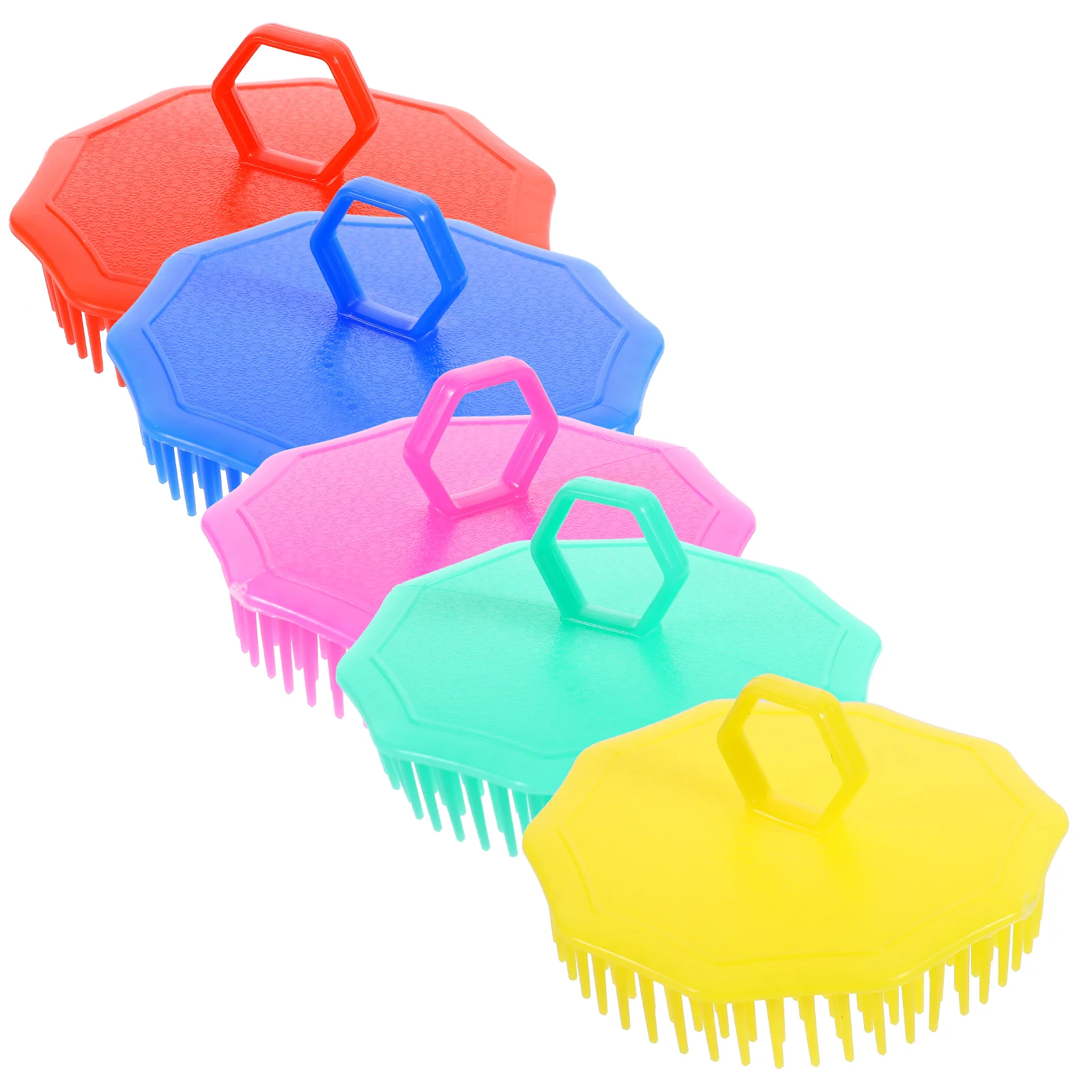 

5pcs Hair Scalp Shampoo Brush Exfoliating Shower Comb Growth Beard Brush Grooming For Deep Cleaning Hair ( )