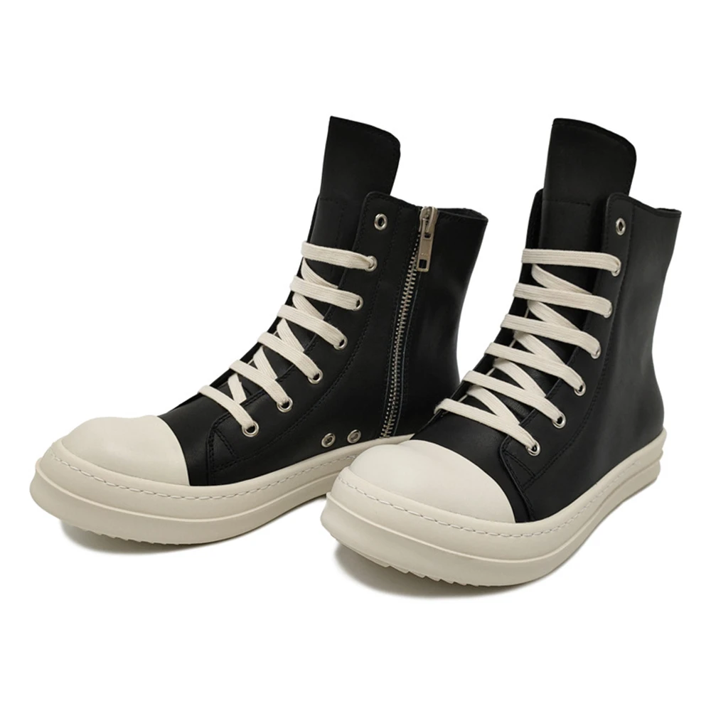 

High quality Ricks Men casual Leather Lace-up Boots RO Luxury Women's Sneakers Shoes Owens Men's Casual Trainer Couple Shoes
