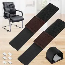 6Pcs Felt Furniture Pad with Hook And Loop Fastener Wrap-Around Prevent Floor Scratches Chair Sled Floor Glides Tubing Protector