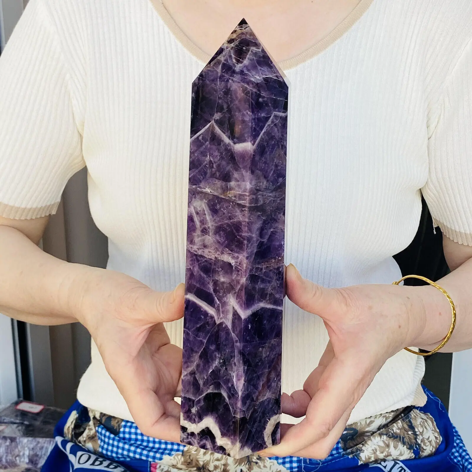 

Natural Dream Amethyst Tower Natural Crystal Wand Reiki Healing