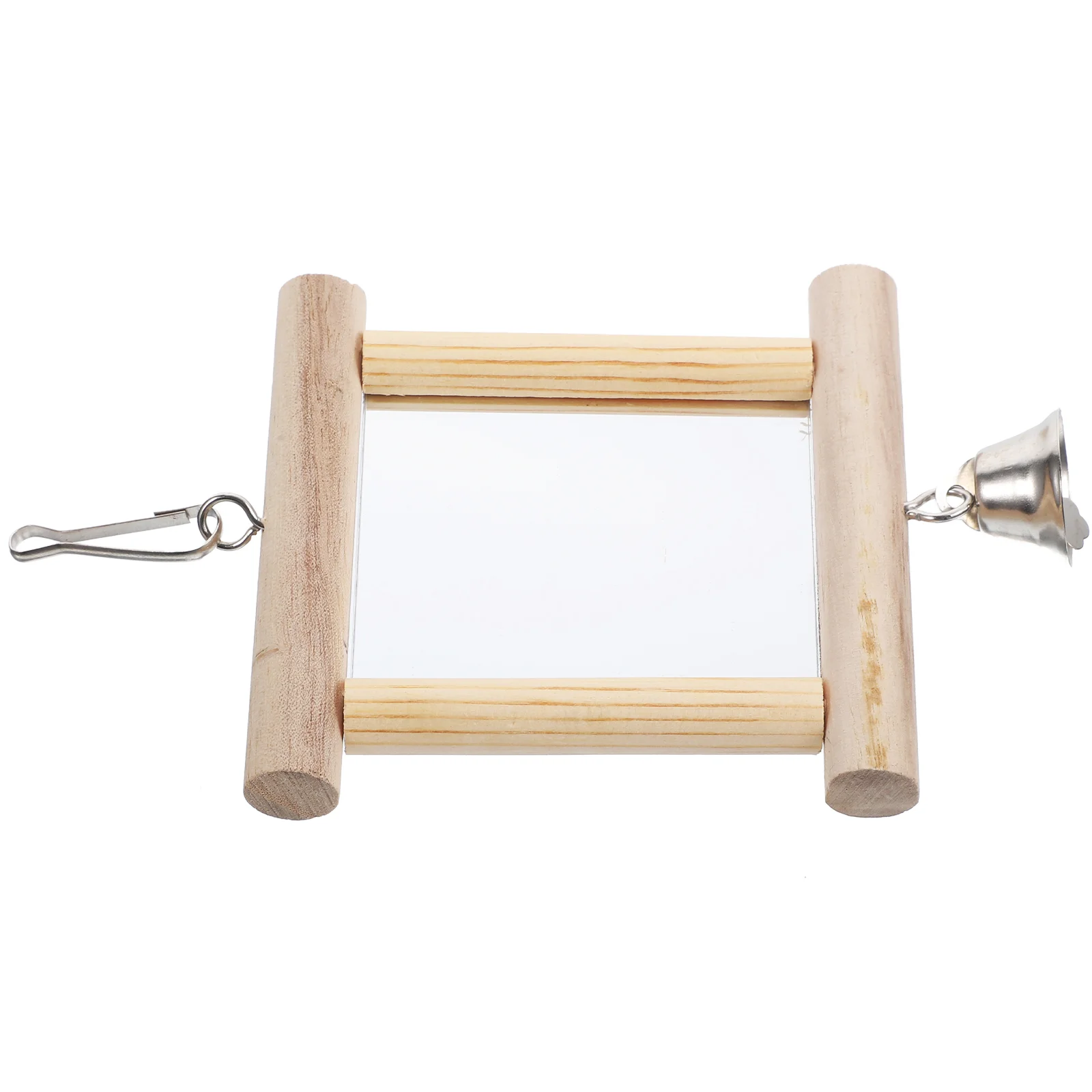 

Long Tail Parrot Mirror Toy Small Bird Toys Cage Parakeet Wooden Household Cockatiel