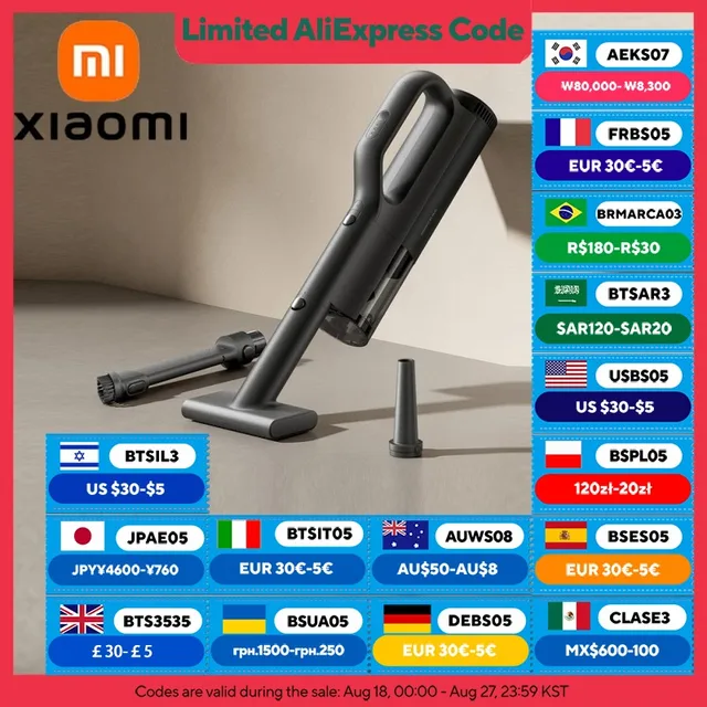 Xiaomi Mijia Car Vacuum Cleaner, 21kPa Suction, Type-C Fast Charging, 150mL Dust Cup 1
