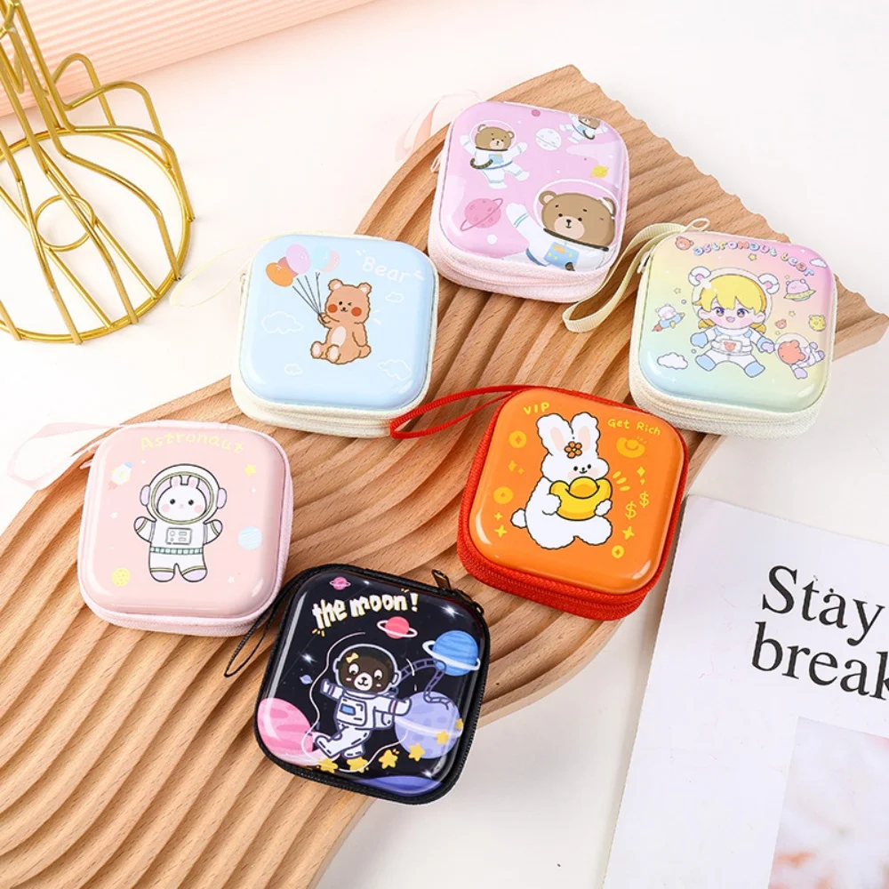 Korea Zero Wallet Children's Coin Bag Creative Cartoon Coin Purse Kids Coin Pouch Mini Purse Earphone Data Cable Key Storage Bag