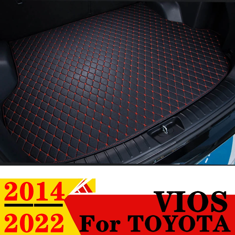 

Car Trunk Mat For Toyota VIOS 2014-2022 All Weather XPE Flat Side Rear Cargo Cover Carpet Liner Auto Tail Parts Boot Luggage Pad