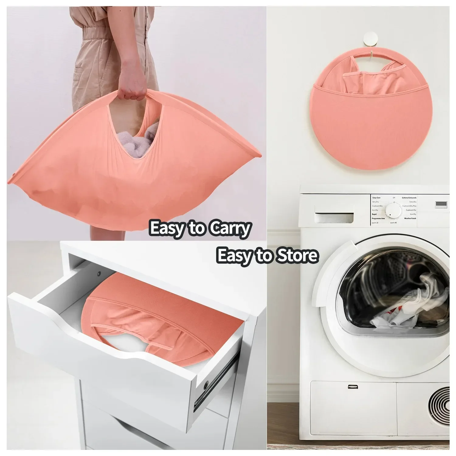 Description Picture 3 of item26-inch Space Saving Organizer Laundry Storage Basket Foldable Pop-up Basket Dirty Clothes Bag Portable Container Home