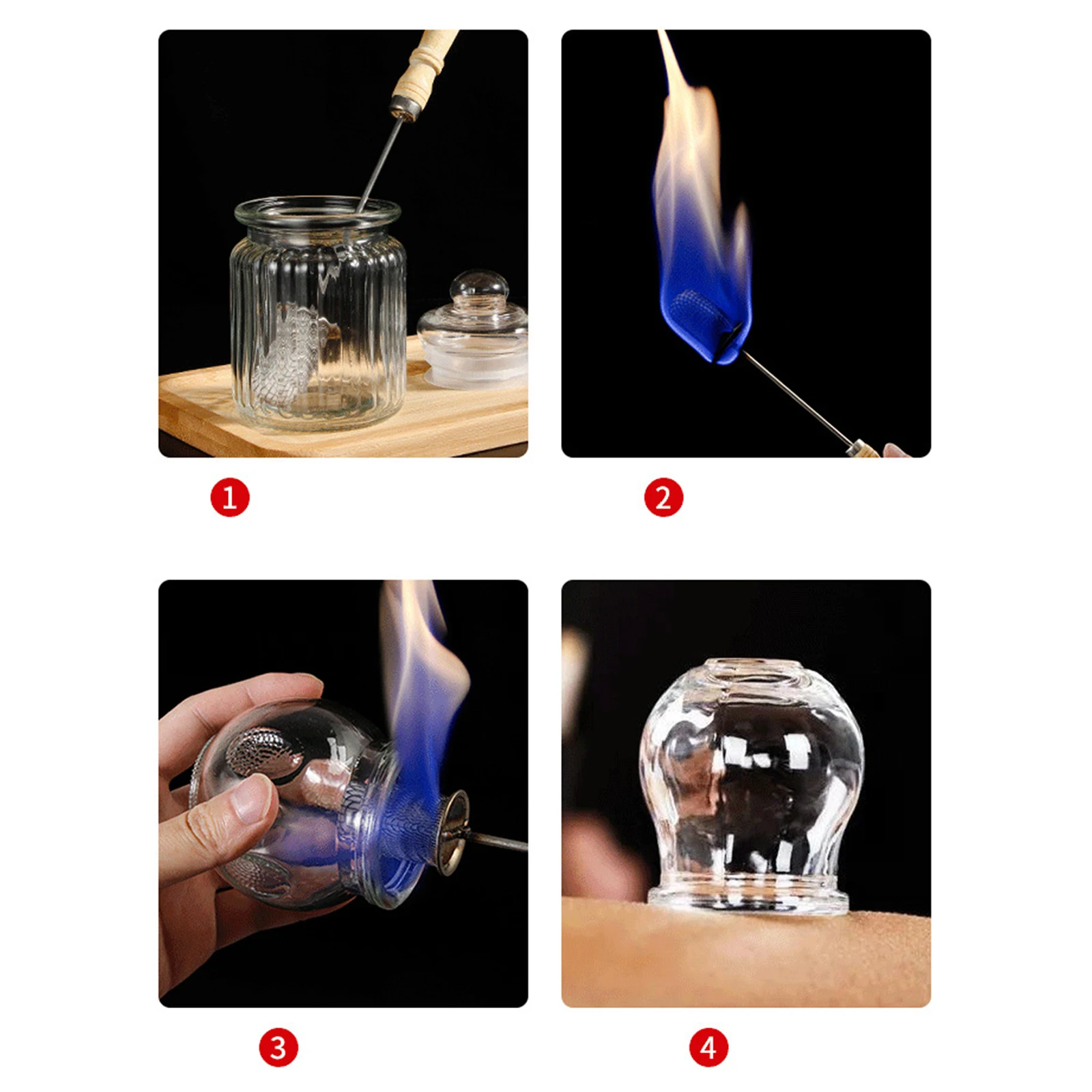2 Pieces Cupping Torch Vacuum Cupping Rod Igniter Cupping Ignition Stick,Chinese Acupoint Stainless Steel Fire Rods Tool 4