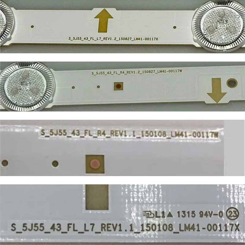8개/대 어레이 새 TV의 LED 램프 바 V5DF-430DCA 430DCB-R1 백라이트 스트립 S_5J55_43_FL_L7 R4 _REV1.2 BN96-36336A 36337A 테이프