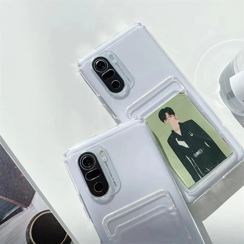 Transparent Card Slot Wallet Case - Shockproof Soft Clear Cover