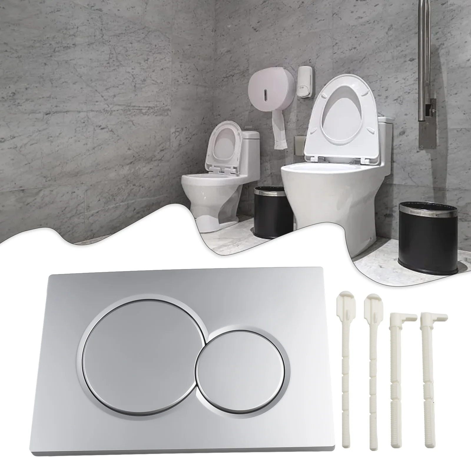 Piastra Di Scarico Doppia Cromata Per WC – Compatibile Con Geberit Sigma 01,10,20,21,30,50,60 – Dimensioni 164x246x12 Mm, Disponibile In 4 Colori