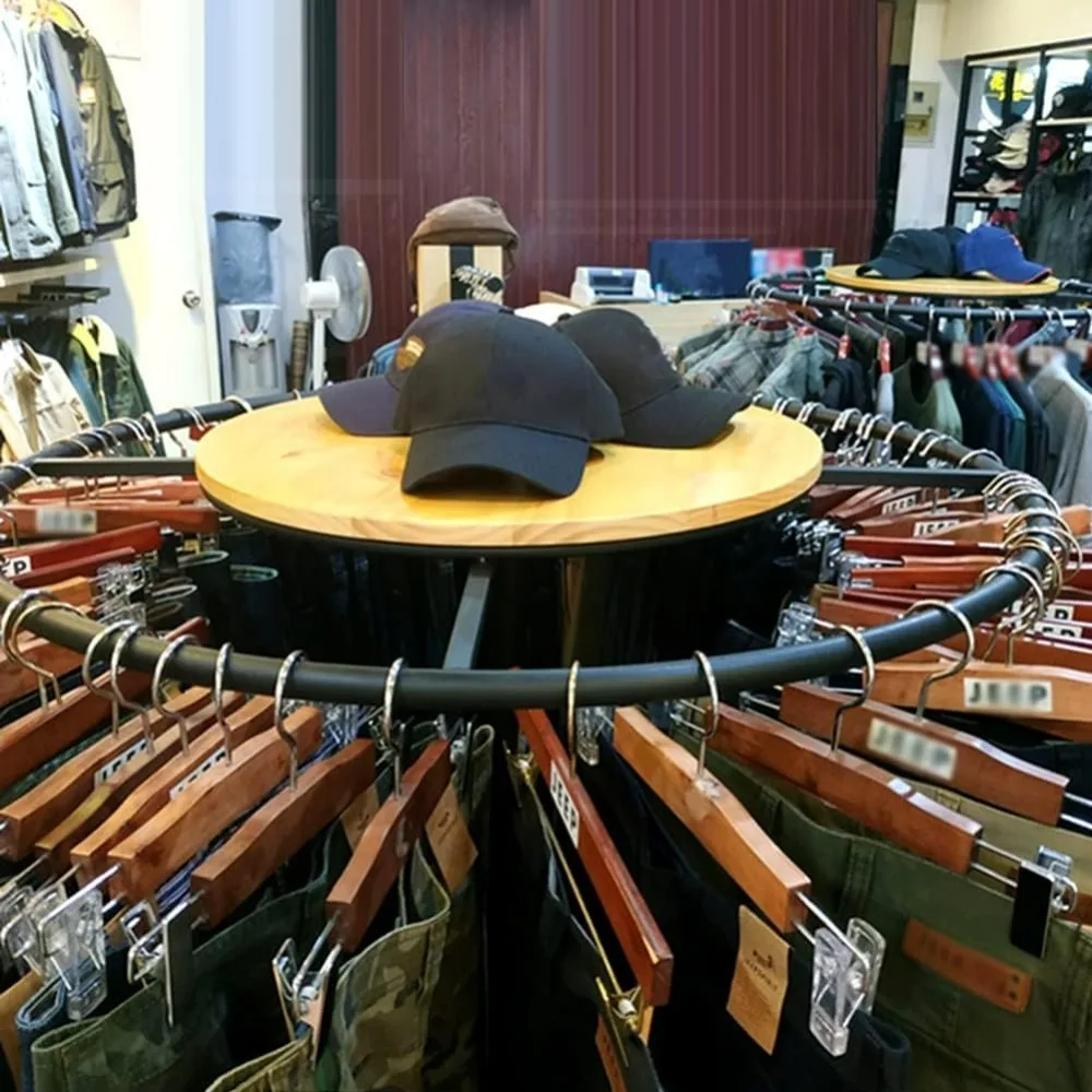 Floor Standing Rotating Garment Rack for Clothing Display in Bedrooms, Boutiques, and Commercial Shops