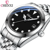 CHENXI Men Classic Quartz Watch Calendar Simple Fashion Stainless Steel Wristwatch for Male Clock Relogio Masculino