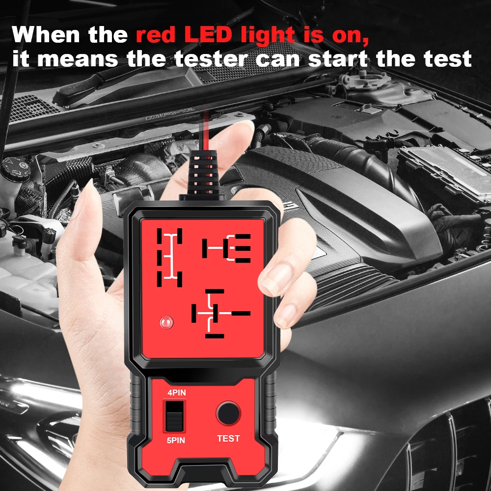 Indicador LED electrónico automotriz con puerto tipo C, iluminación LED, probador de relé de coche, comprobador de bater