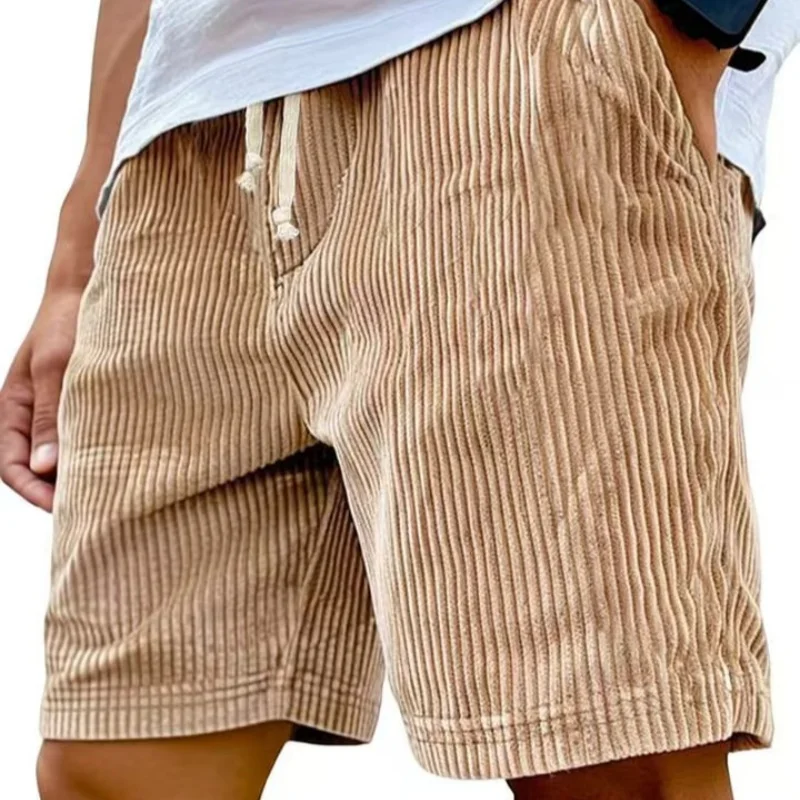 Herren Retro Cord-Freizeithosen Herren Mode Einfarbige Jogginghosen Harajuku Cord-Kurzhosen Neue Herrenkleidung Roupas