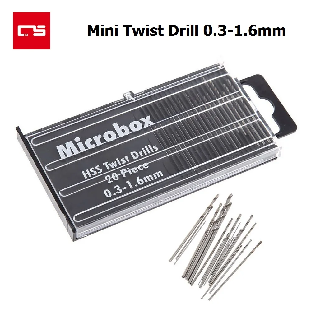 Drill Bit Set 0.3-1.6mm HSS Micro Twist Bit Electric Drill Keyless Chuck Bit for Watch Repairing Jewelry Craft Woodworking Tools