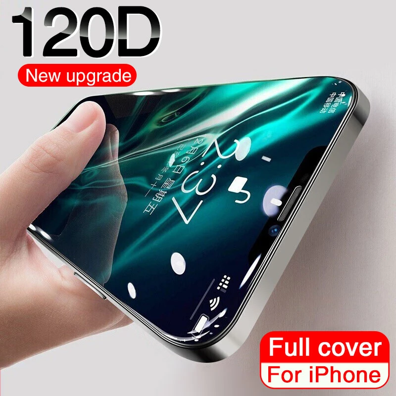 120d Full Cover Tempered Glass For Iphone 13 12 11 Pro Max Mini Screen
