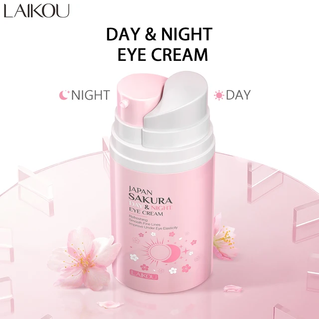 LAIKOU-Sakura Eye Cream, Dark Cowcles, Anti Eye Bags, Sérum hydratant jour et nuit, ReLabels, Raffermissant, Soins de la peau, 20g 1