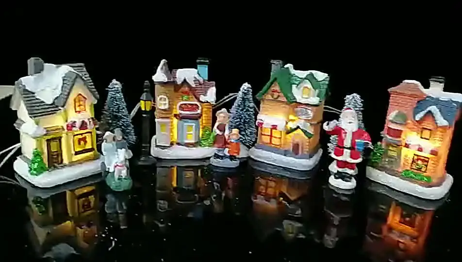Set Villaggio Natalizio Villaggio con Scena Natalizia in Resina Case in Miniatura Illuminate a LED Città Case del Villaggio Natalizio (A Set Villaggio Natalizio Villaggio con Scena Natalizia in Resina Case in Miniatura Illuminate a LED Città Case del Villaggio Natalizio (A