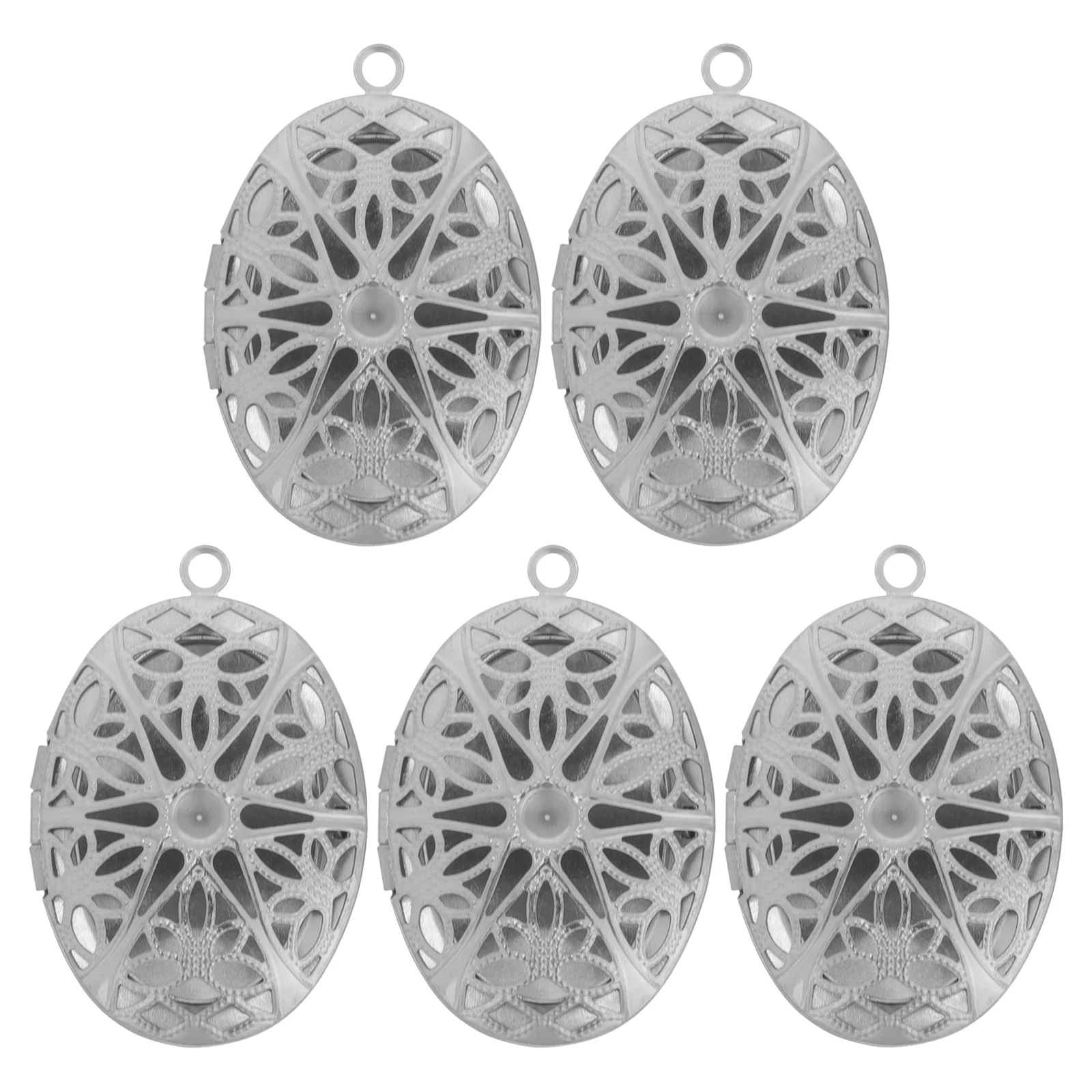 

5pcs Vintage Necklace Locket Pendant Crafting Holder Necklace Pendant Necklace Ornament