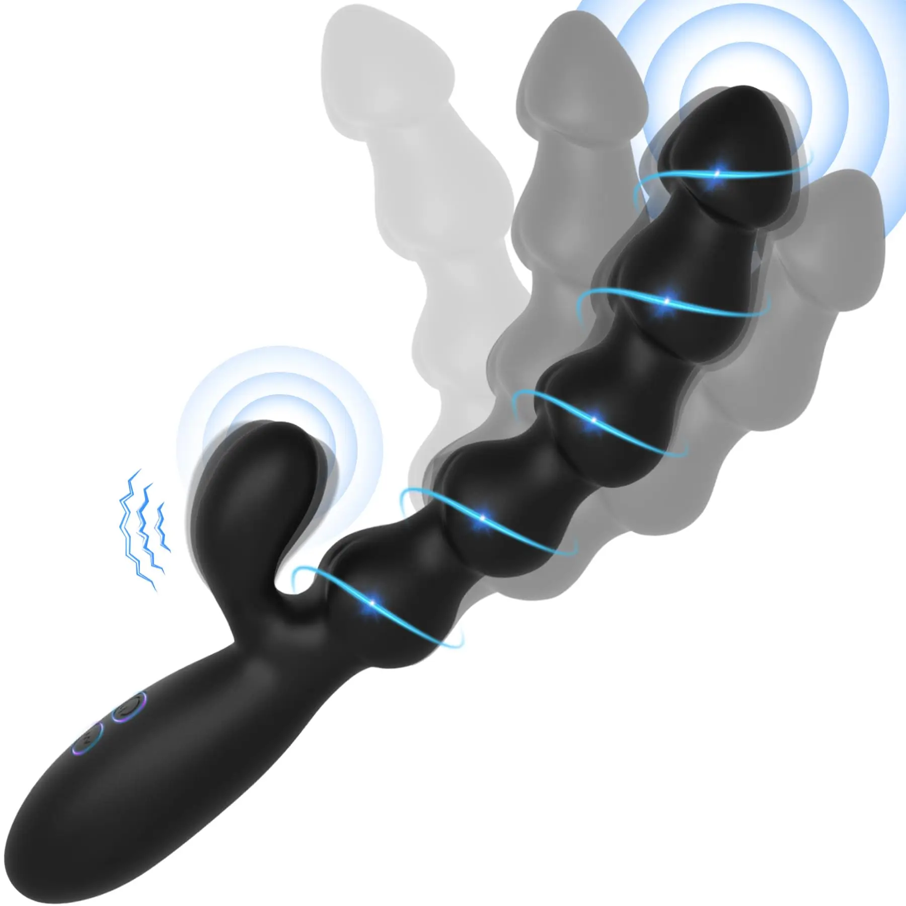 

Anal Beads Sex Toys for Men - Rabbit Adult Toys Anal Plug Prostate Massager 8" with 7 Powerful Vibrations, Vibrating Butt Pl
