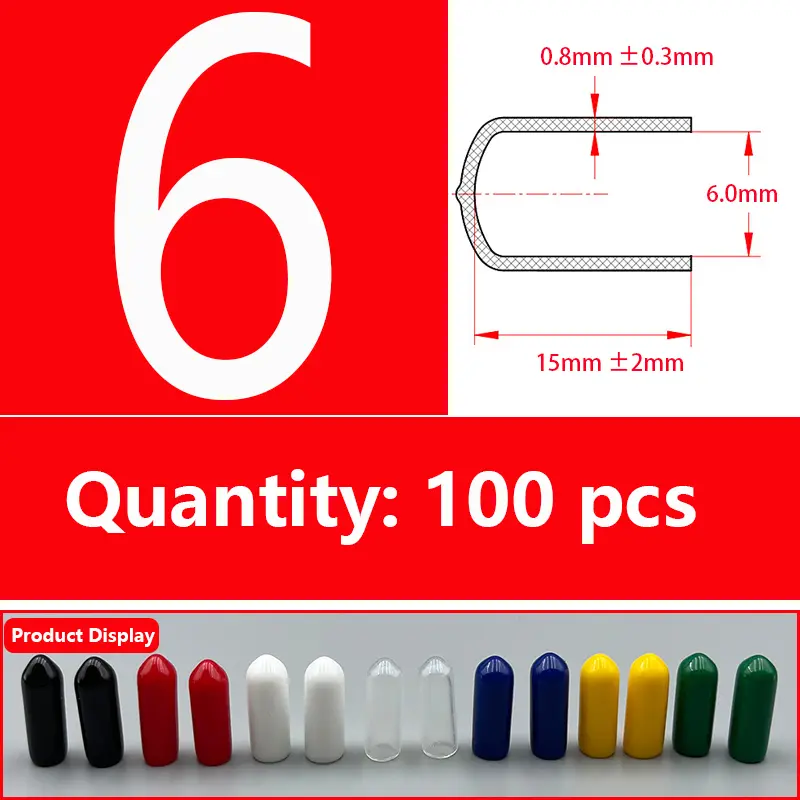 Rubber Cap Sleeve Soft Elasticity Silicone Protective Cover  Sealing Plug Thread Protection Sleeve Black Red White Blue 1.5-24mm - Image 15