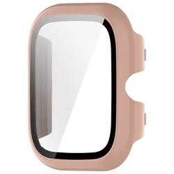 Premium Tempered Glass Screen Protector with Case Cover - Universal Smartwatch Accessory for Vivo Watch GT (Cherry pink)