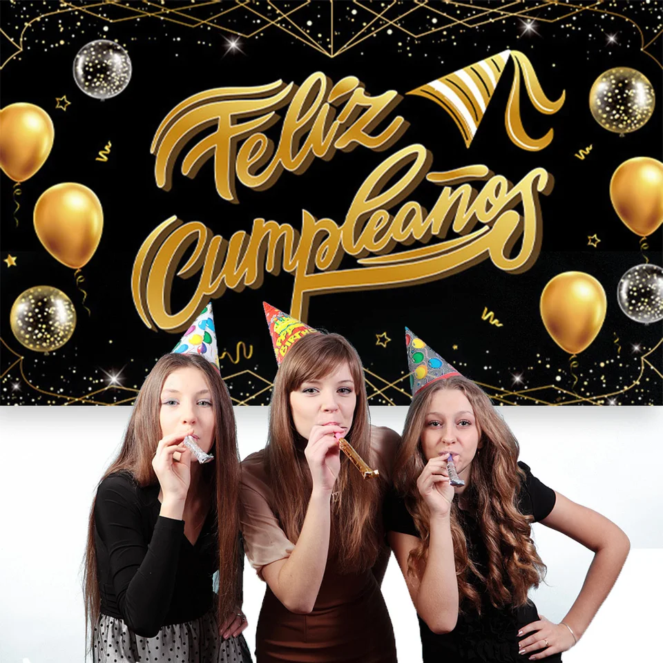 Decorazioni Per La Festa Del 70 Anni Compleanno Set In Oro Nero, Happy Birthday Striscione