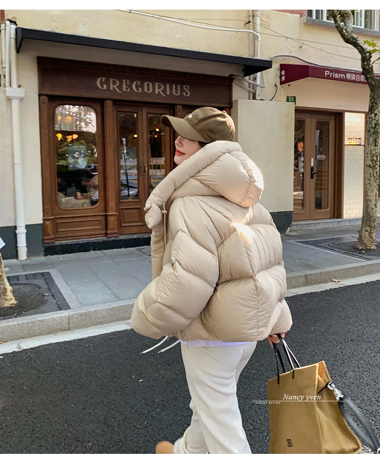 Warm Hooded High Quality Women Down Jacket Overcoat 2025 New Fashion Winter White Duck Down Thicken Short Women Down Jacket H213