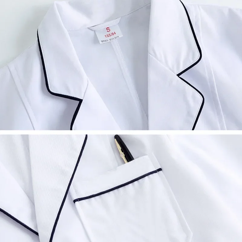 Long-sleeved Unisex White Coat High Quality Loose Embroidery Work Clothes Nurse Accessories Medical Uniform Lab Coat