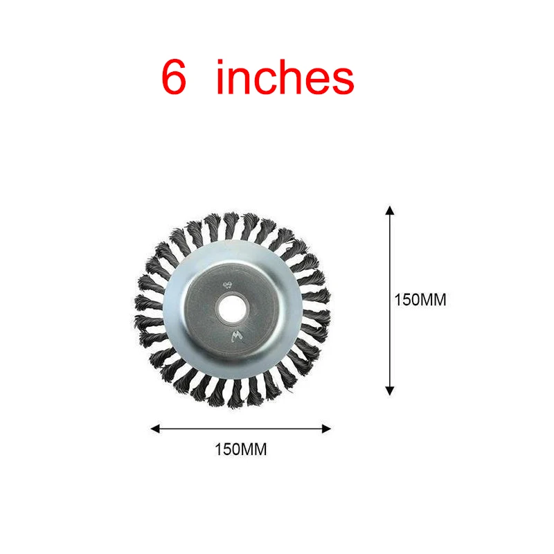 Description Picture 3 of itemSteel Wire Wheel Garden Weed Brush Lawn Mower Grass Eater Trimmer Brush Cutter Tools Garden Grass Trimmer Head Weed Brush