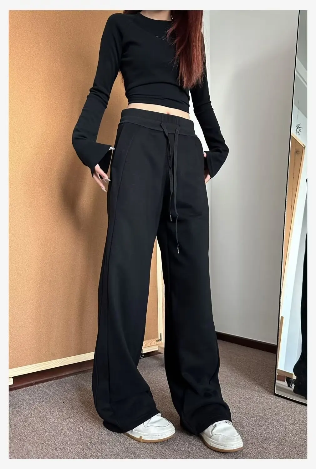 Casual Gray Sweatpants Women Wide Leg Black Joggers Classic Baggy Streetwear Oversized Sports Female Trousers All-match 4