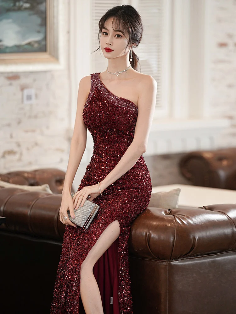 

Red Evening Dress for Women 2023 New High Grade Banquet Style Celebrity Light Luxury Small Group High end High definition