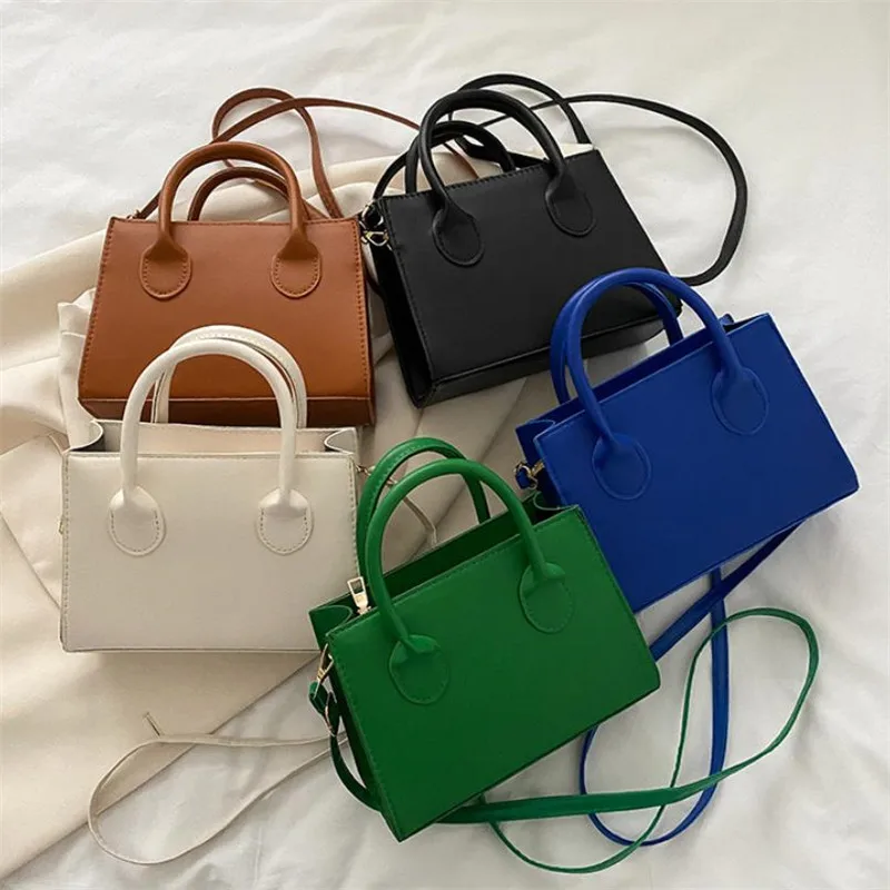 Trendy Square Handbag for Women Simple Mini Crossbody Bag, Minimalist Top Handle Shoulder Bag Solid Color Purse Designer Bag