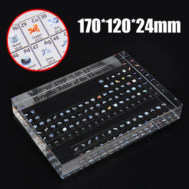 Tabla periódica acrílica con elementos reales, visualización de elementos  químicos, tabla periódica de elementos, enseñanza escolar, regalo de  cumpleaños
