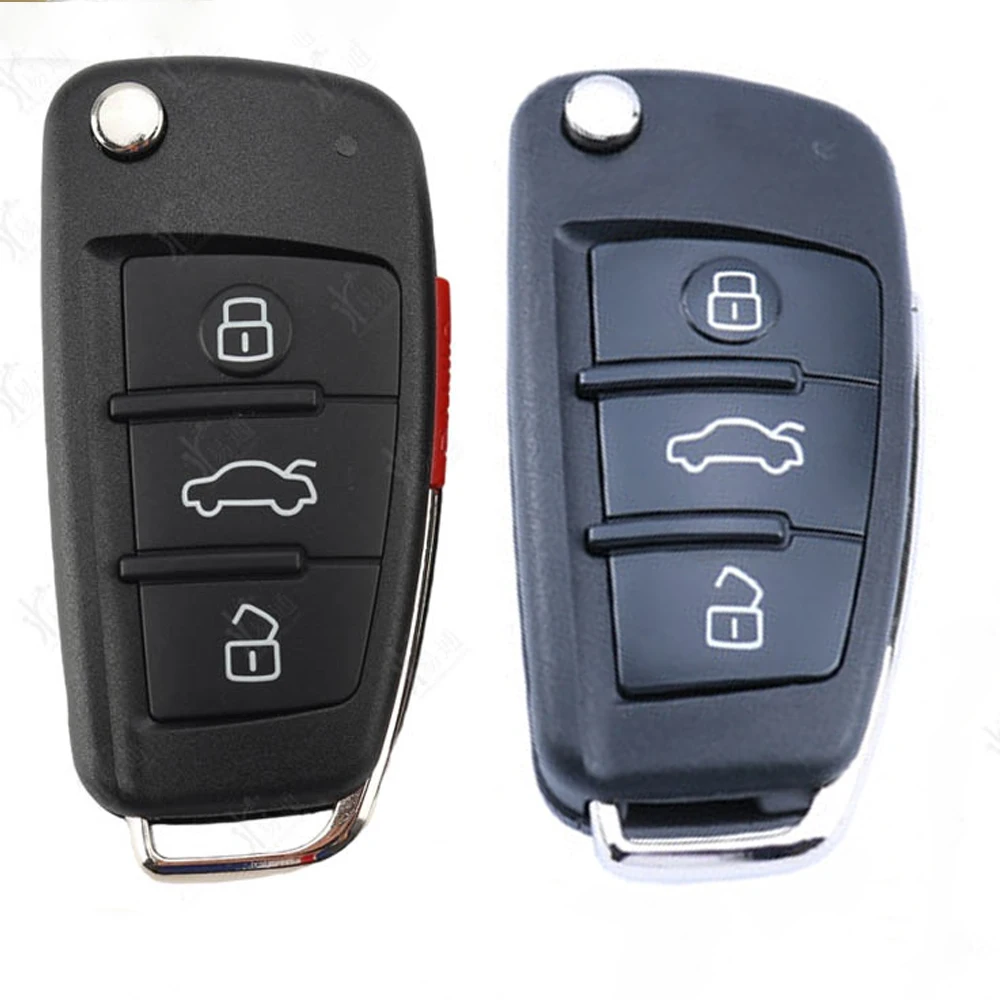 

Folding Remote Flip Car Key Shell Fob 3/4 Buttons For Audi A2 A3 A4 A6 A6L A8 Q7 TT Keys Fob Case Replacement