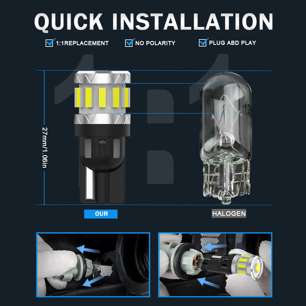 NLpearl LED 전구 캔버스 오류 없음 194 168 전구, 인테리어 맵 돔 조명, 플레이트 램프, 6500K 12V, 2x T10 W5W