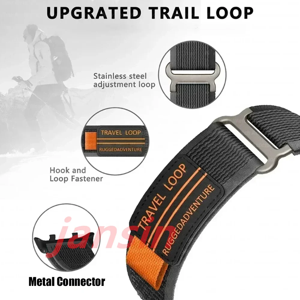 Nylon Loop Band Sport Bracelet with Soft Protector Film - Replaceable Accessories