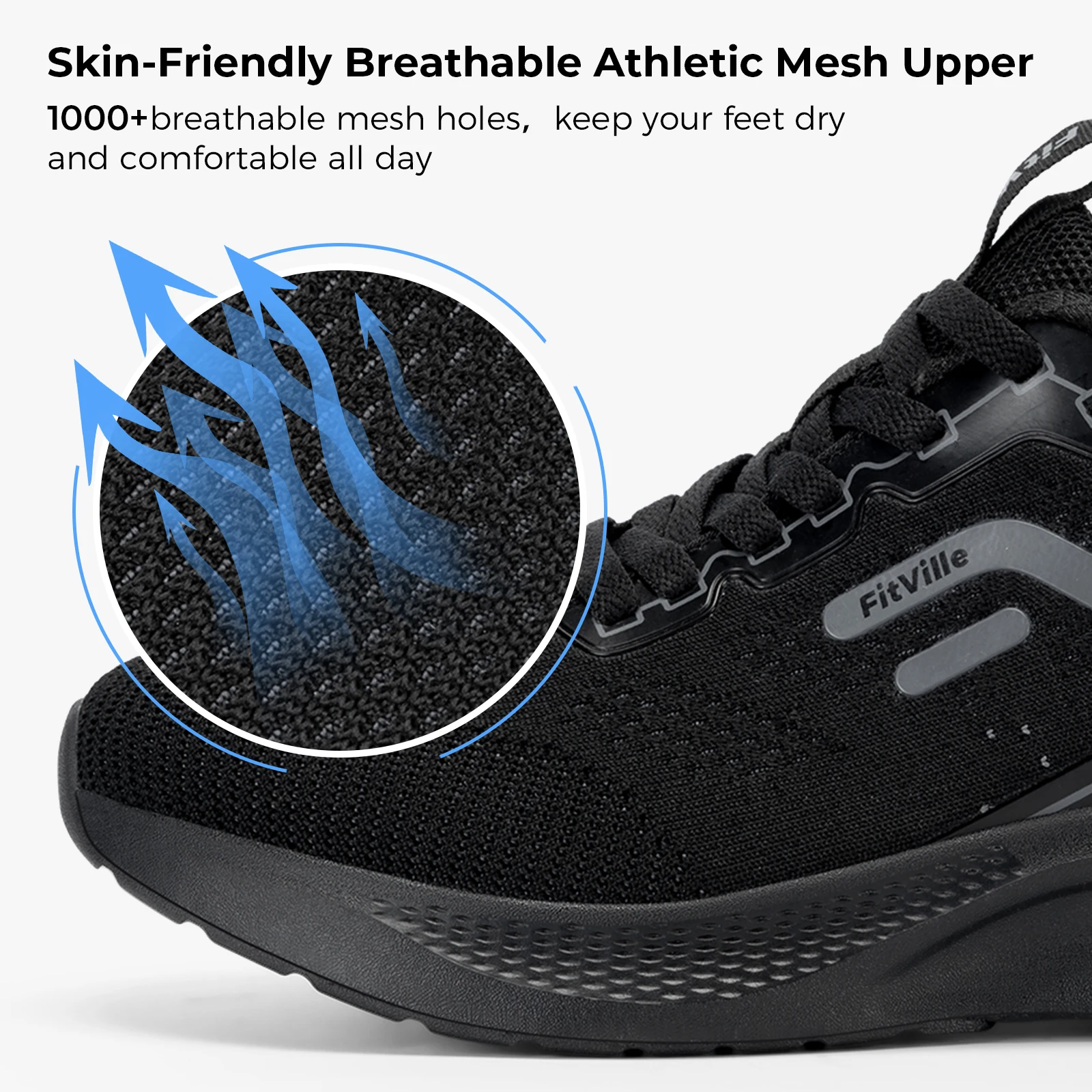 Fittrail-calçados esportivos para homens, tênis de corrida respiráveis e leves, largos, treinamento atlético, para os pés