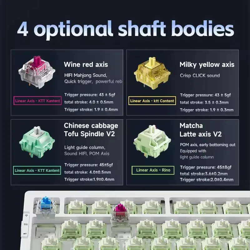 MCHOSE G75 Pro Mechanical Keyboard Customized 8000mAh Tri-mode Wireless Bluetooth RGB Hot Swap PBT Gasket E-sports for PC Gaming