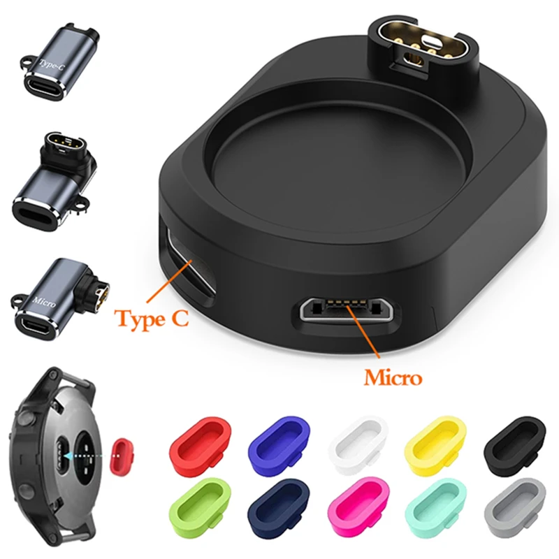 

Type C/Micro USB/iOS Charging Portable Adapter Charger Converter For Garmin Fenix 7 7S 7X 6 6S 6X 5 5S 5X Venu 2 Vivoactive 3 4