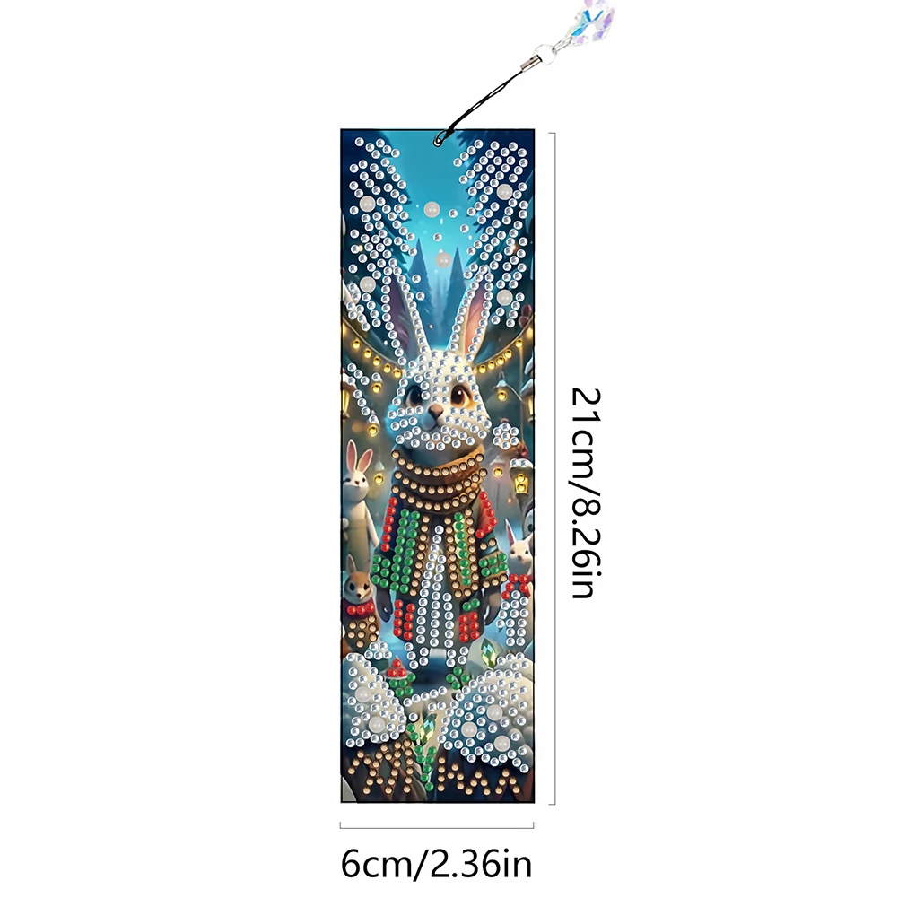 8Pcs Christmas Patterns DIY Diamond Painting Bookmark Irregular Shaped Diamonds for Readers Home Office Book Decor & Gift Idea