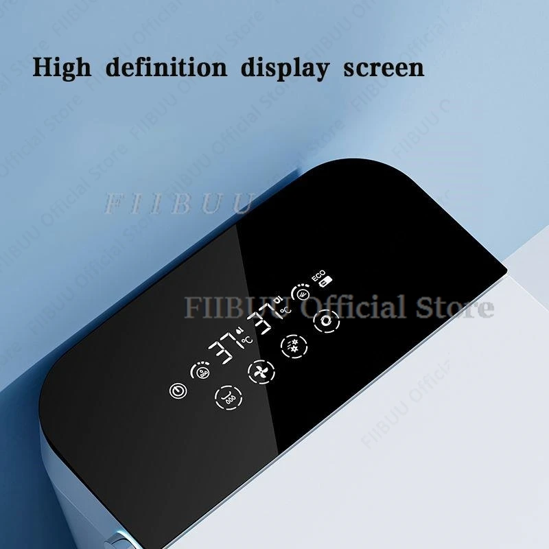 Luxury Smart Toilet Built In Water Tank Toilet Heated Seat Elongated Toilet Blackout Food flush Night Light Built-in Bidet Seat