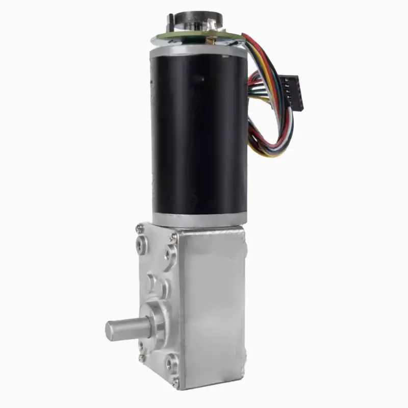 5840-36ZY Worm Gear DC Reduction Brush Motor 12v24v High Torque 6-470rpm MAX-Torque 100KG Right Angle Motor with Encoder CW/CCW image 5