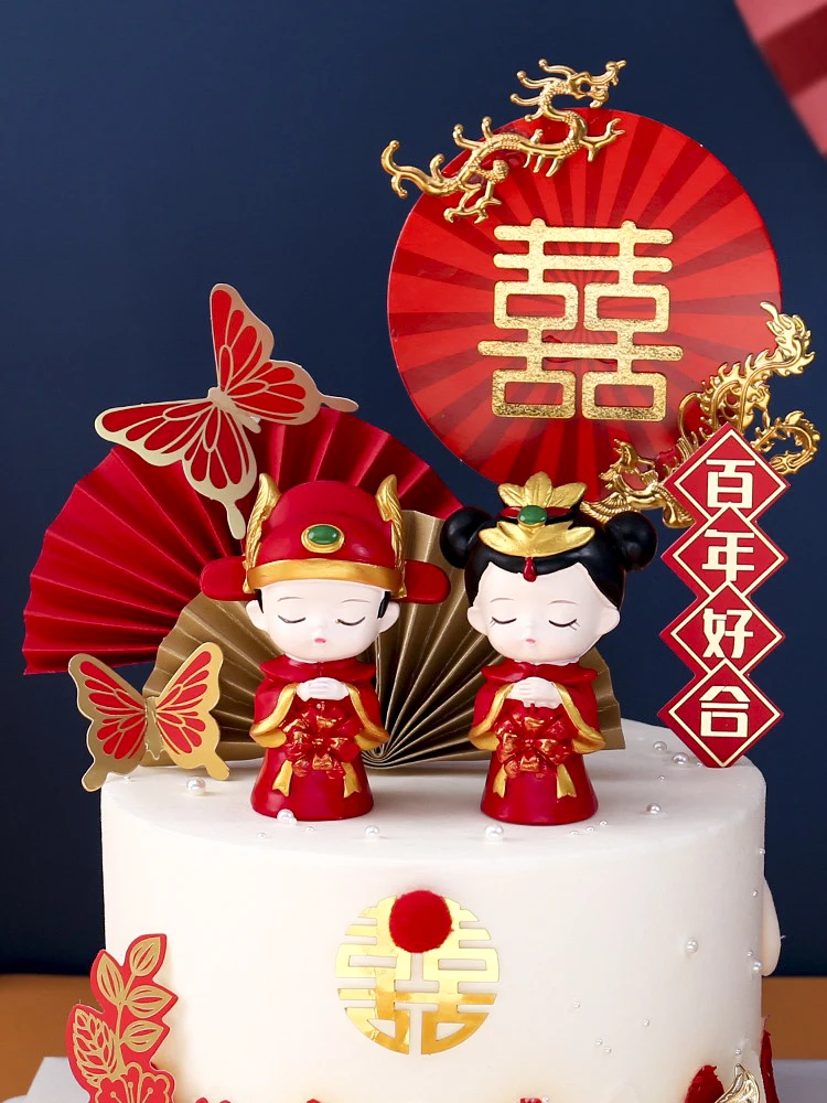 Source Garniture de gâteau en papier danse de Lion, ornement de gâteau,  Style chinois, danse du nouvel an, anniversaire, cerf-volant on  m.alibaba.com