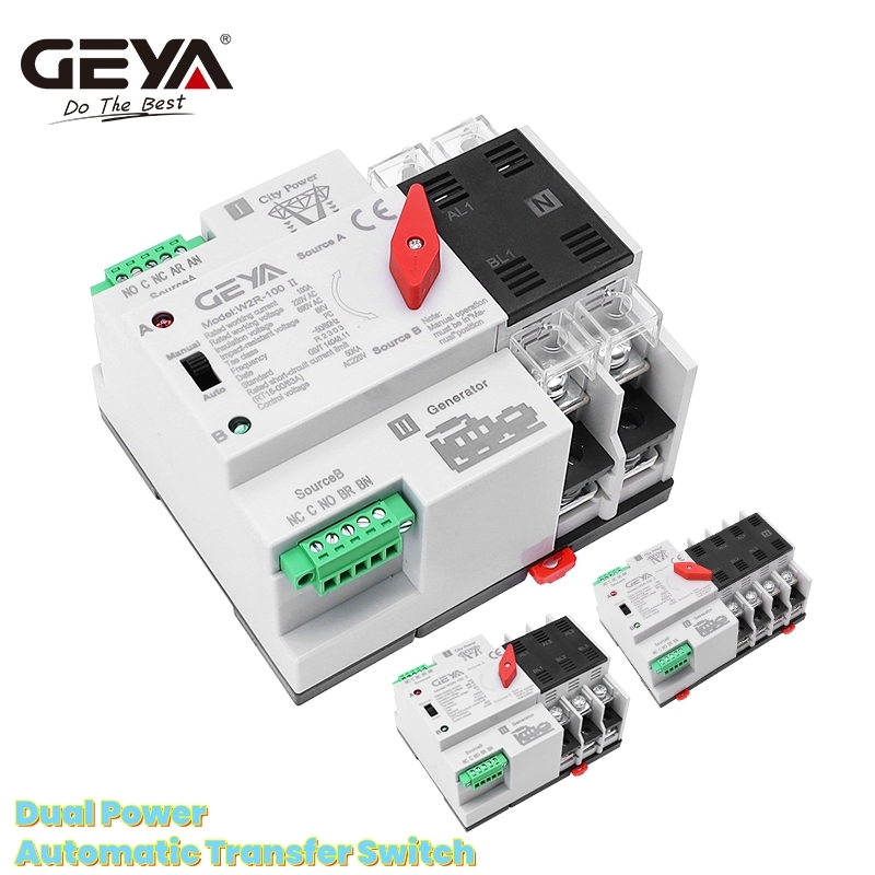 GEYA W2R Dual Power Automatic Transfer Switch100A  ATS 220V PC Class Household Power Transfer Switch 50/60Hz