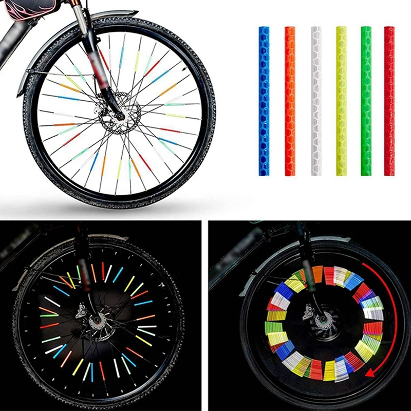 Bicycle Spokes 12Pcs/set Colorful Reflective Spoke Ring