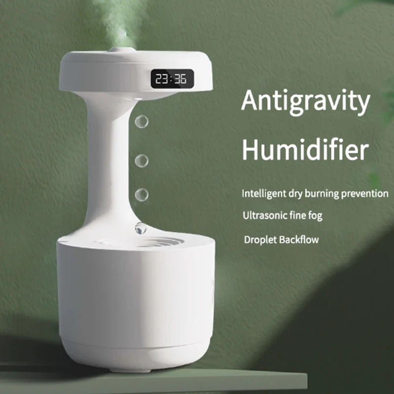 

Anti-Gravity Water Droplet Air Humidifier 800ml Diffuser Night Light Weightless Sprayer Creative Decorations Holiday Cool Gifts